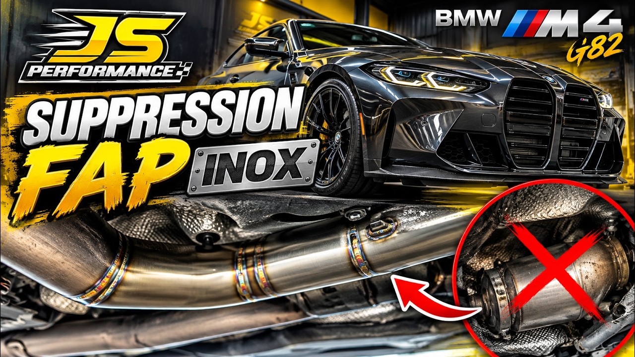 Suppression FAP inox sur-mesure sur BMW M4 G82 by JS PERFORMANCE