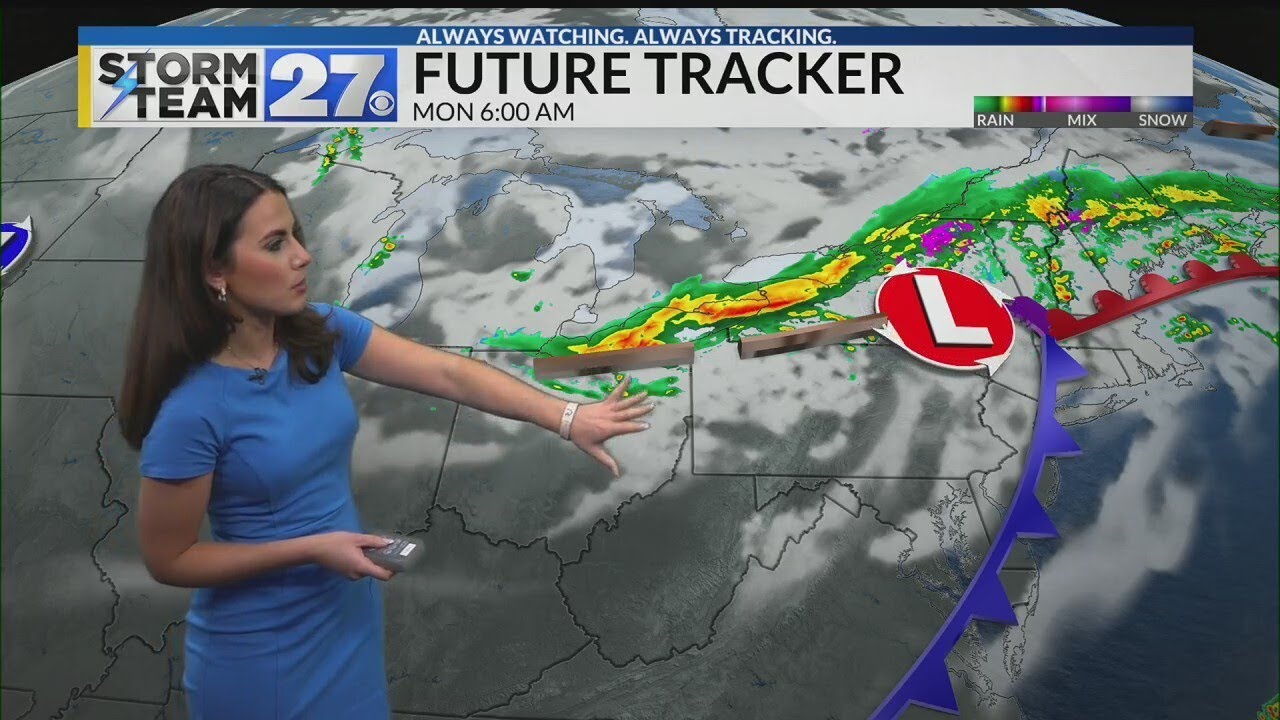 Rain chances to start the work week - YouTube