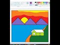 Easy Scenery Drawing with MS Paint 🌴