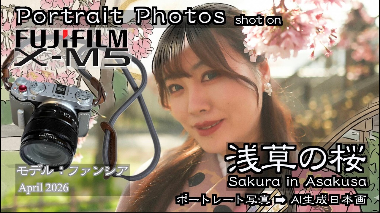 浅草の桜」、富士フィルム X-M5、Fujifilm X-M5、ポートレート写真