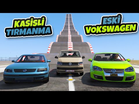 Eski Volkswagen Ailesi Arabalar Kasisli Tırmanma Parkurunda - GTA 5