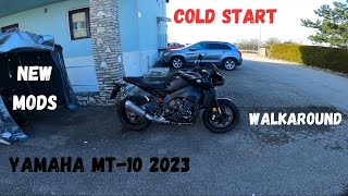 Yamaha MT-10 2023 - Cold Start and Walkaround (a lot of new mods)