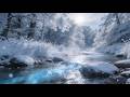 Winter Stream. Listen to the sound of the river. Meditate and reduce anxiety in the wilderness. ASMR