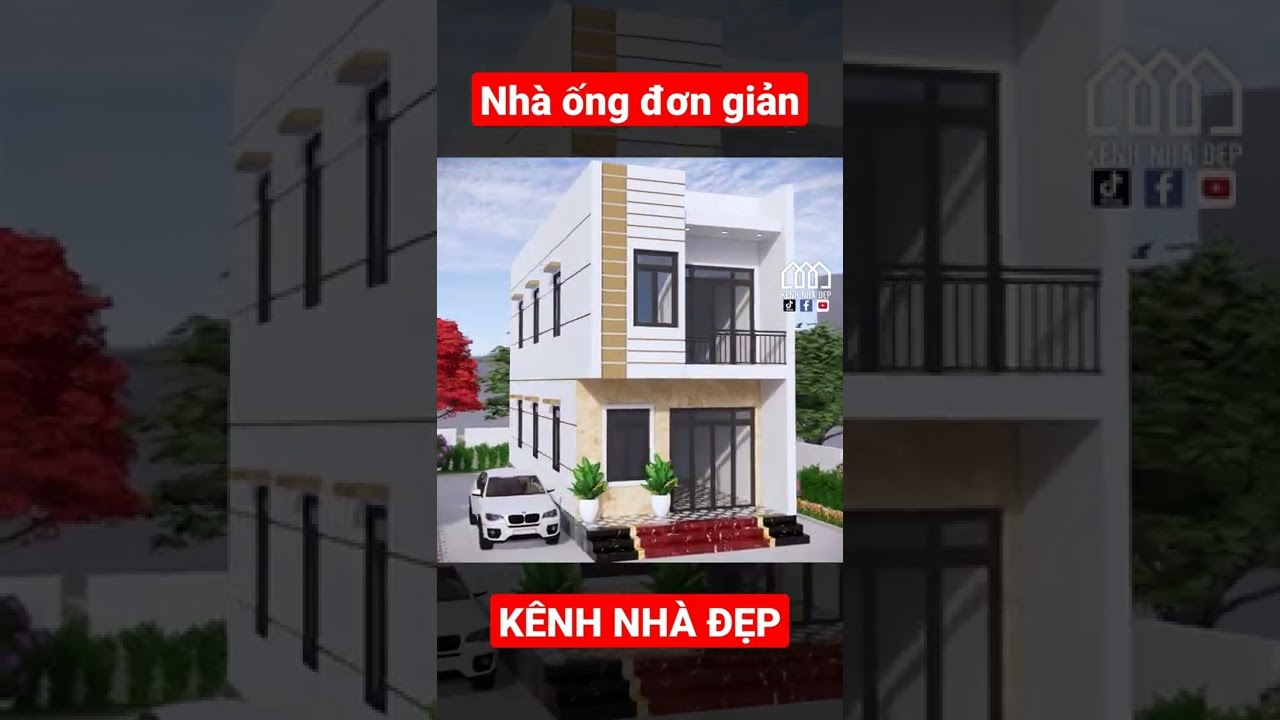 nhà ống 2 tầng đơn giản - youtube