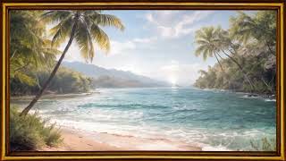 Tropical Ocean Sunset | 4K Framed Art Screensaver | Coastal Relaxing TV Art