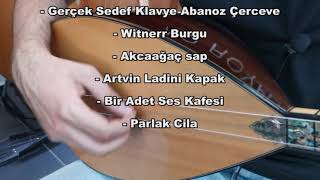 Sedef Klavyeli Pelesenk Bağlama Kısa Sap 39 Cm.