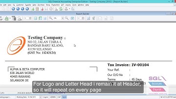 SQL ACCOUNT SOFTWARE | Report Builder Invoice (Report) | IPOHONLINE