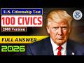2026 RANDOM 100 civics questions and answers - U.S. citizenship interview I N400 Interview #n400