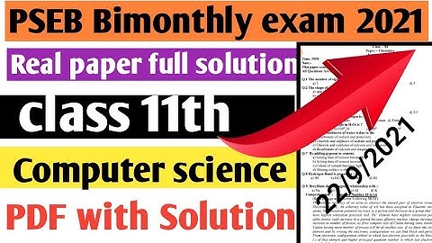 PSEB board class 11th computer science real paper 22 September 2021//