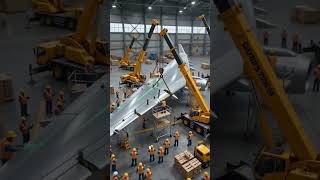 🚀 Tiny Workers Build a Giant Airplane in 20 Seconds! ✈️🤯#shorts #shortsfeed #viralvideo #miniature