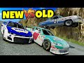 OLD vs NEW NASCAR Stock Cars Race &amp; Crashes on a Mountain in BeamNG Drive Mods!