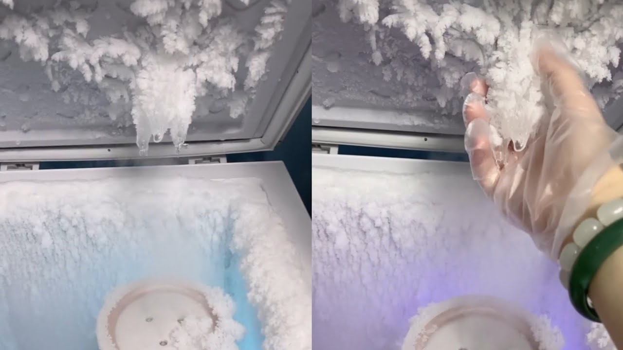 Humidifier freezer frost scraping and eating 🤩 YouTube