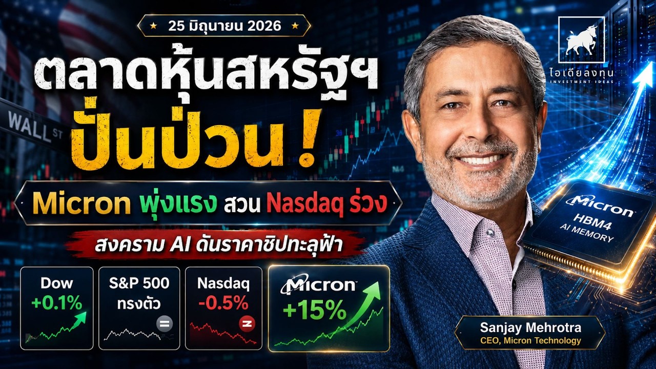 ⁣Micron พุ่ง 15%! สงคราม AI ดันราคาชิปพุ่ง แต่ Apple–Nasdaq ร่วงหนัก #ไอเดียลงทุน