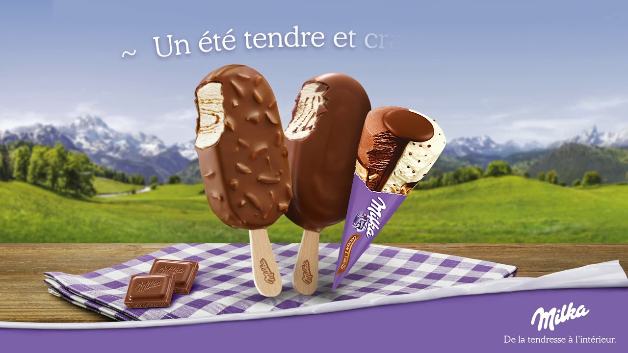 Видео с милкой. Мороженое Милка. Реклама Милка. Milka мороженок реклама. Ванильное мороженое Милка.