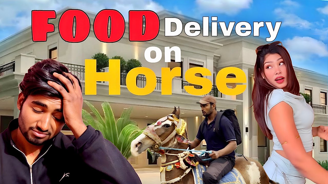 Food Delivery On Horse | Pushup Challenge For Free Food