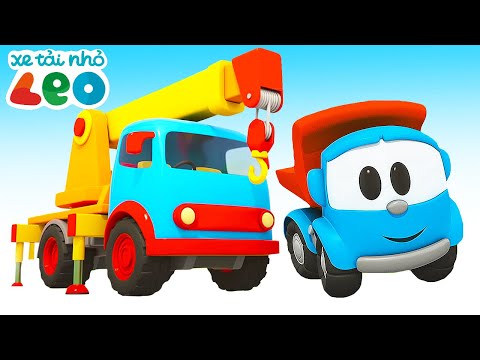 Leo lên xe tải và cần cẩu cho trẻ em. Phim hoạt hình tiếng Việt với ô tô. Hoạt hình xe tải đồ chơi.