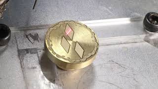 Laser etching a brass wax seal stamp on a 30W fiber laser