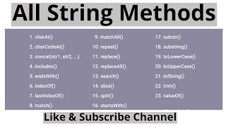 JavaScript String Methods | All JavaScript Methods with Coding