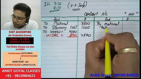COSTING 8.4 || CONTRACT COSTING || CONTRACTEE ACCOUNT || PRACTICAL QUESTION || ANKIT GOYAL