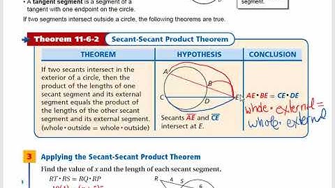 Geometry: Segment Relationships in Circles Help Video