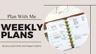 Plan With Me | Weekly Layout | Half Letter | Cloth and Paper | 8Lotus