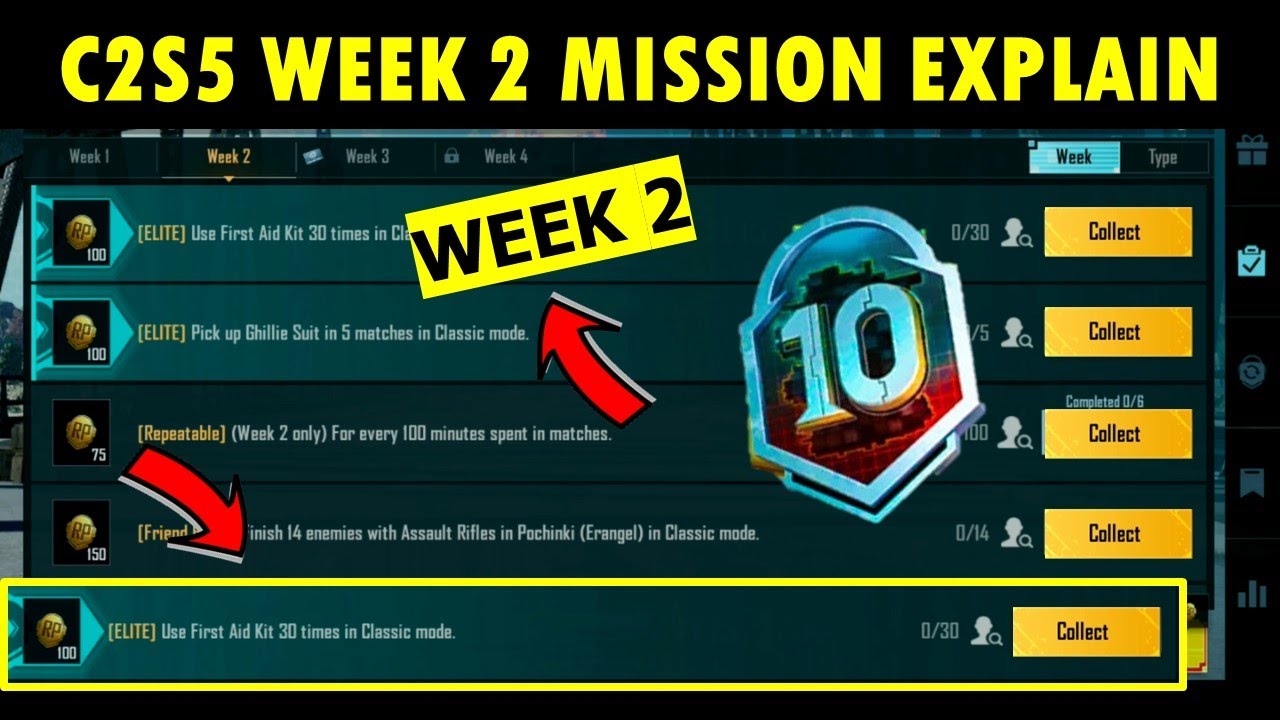 Season C2S5 M10 Week 2 Mission Explain PUBGM / BGMI | c2s5 Week 2 Mission Explain
