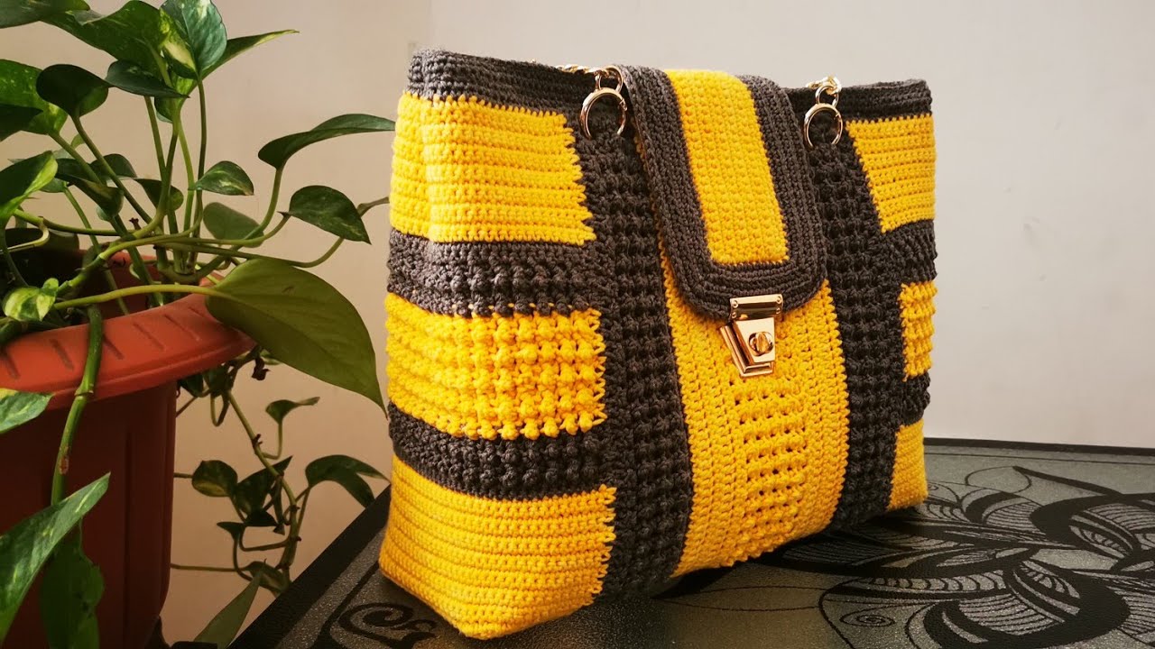 شنطة كروشية بغرزة البابلز ( الجزء ١ )