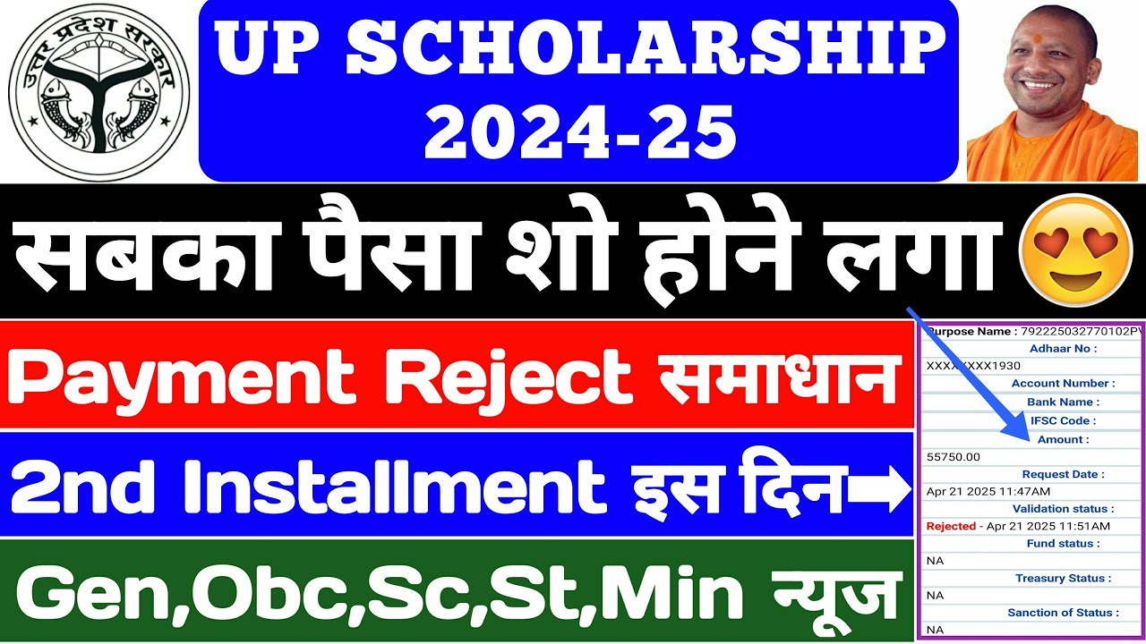 UP Scholarship Latest News Today 2024-25/UP Scholarship Kab Tak Aayegi ...