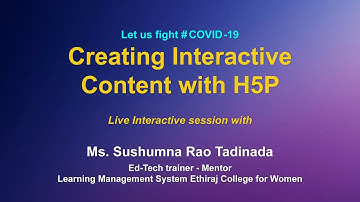 Webinar on ICT Tools : Creating Interactive content with H5P