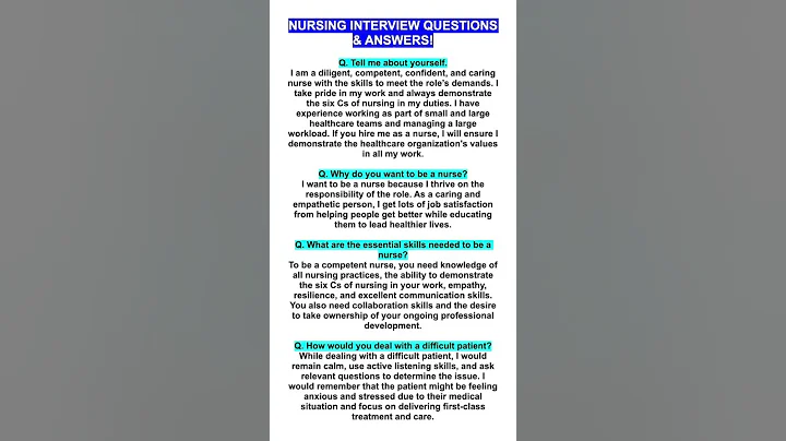 NURSING Interview Questions & Answers! #nurse #nursing #nurseinterview