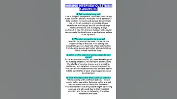 NURSING Interview Questions & Answers! #nurse #nursing #nurseinterview