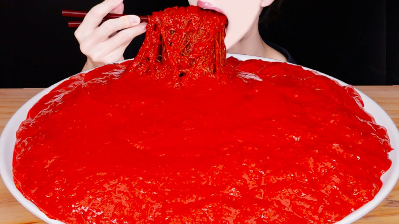 ASMR SPICY COLD NOODLES RAMEN RECIPE COOKING MUKBANG 송주불냉면 먹방 EATING SOUNDS