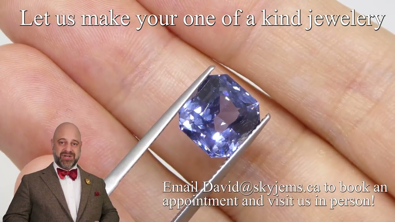 6.98ct Octagonal Blue to Purple Sapphire GIA Certified Tanzania - GIAS2155