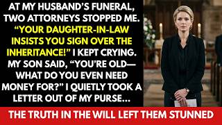 At my husband’s funeral, two attorneys stopped me. “Your daughter-in-law insists you sign over