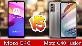 Moto E40 vs Moto G40 Fusion - Compare || Qualcomm Snapdragon 720G