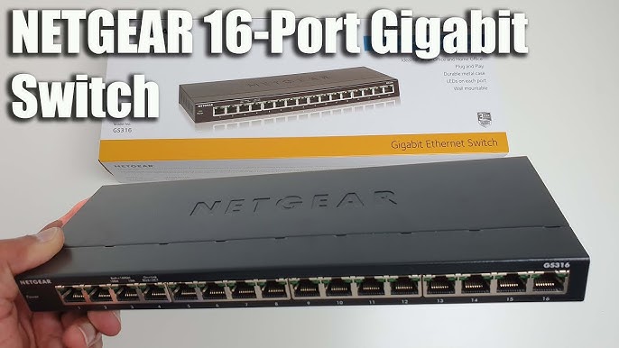 Netgear GS116Ev2 Smart Managed Plus 16-port Gigabit Ethernet Switch  Unboxing & Overview - YouTube