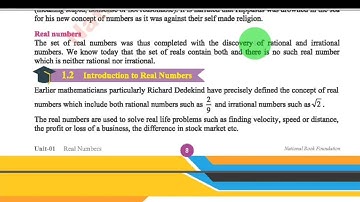 Math 9th, Exercise 1.1 Concept | New Book | Federal Board | Real Numbers, Equality and inequality