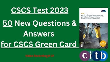 CSCS Test 2023 - 50 new Q&A | CSCS Test Revision 2022 | CSCS Test Video 2022 | CSCS Test