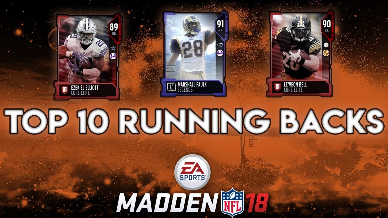 TOP 10 RB's IN MUT 18! | Madden 18 Ultimate Team