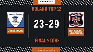 Vredenburg vs Worcester Villagers
