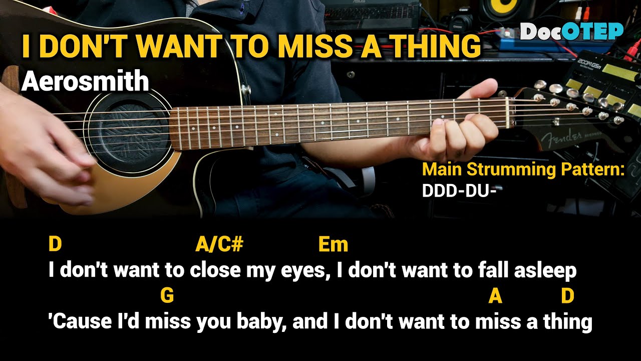 I Don't Want to Miss a Thing - Aerosmith (Easy Guitar Chords Tutorial