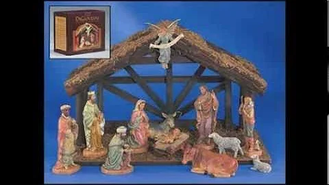 12 Piece figurine DiGiovanni Nativity Set with Wood Stable (Hand Crafted) - GFCHR1035
