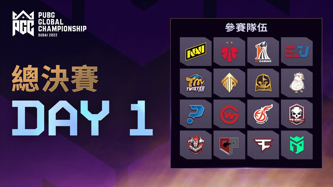 [PUBG_TW] PGC 世界冠軍賽 2022 – 總決賽 Day 1  !map !Pickem !隊伍 !夢幻聯賽 !主播 !代幣 !問券