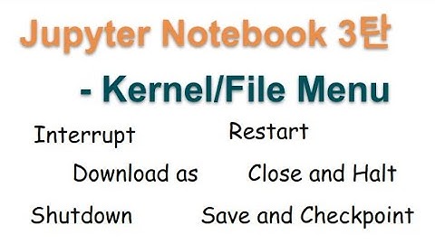주피터 노트북 3탄 - Kernel Menu, File Menu