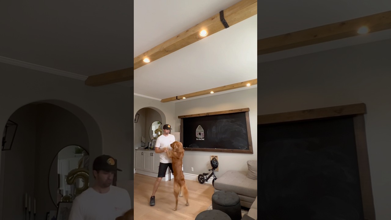 #DIY some faux beams with built-in lights for my living room