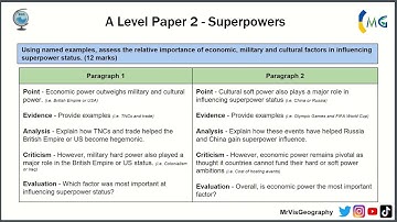 Superpower Status - Edexcel Geography A Level Paper 2