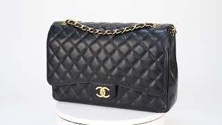 Chanel Maxi Classic Flap Caviar Black Gold Hardware - Luxury Shopping