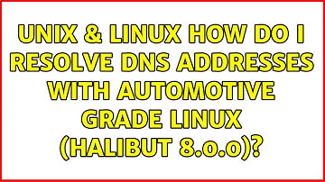 Unix & Linux: How do I resolve DNS addresses with Automotive Grade Linux (Halibut 8.0.0)?