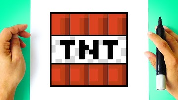 Como DESENHAR um TNT de MINECRAFT - Cómo DIBUJAR un TNT de MINECRAFT - How to DRAW MINECRAFT Things