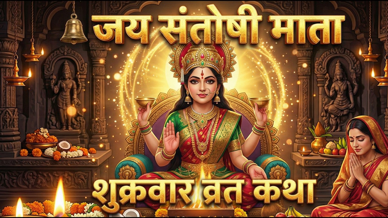 जय संतोषी माता | Santoshi Mata Vrat Katha | शुक्रवार व्रत कथा | LYRICAL | Friday Vrat Bhajan